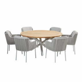 Bernini 6 Seater Garden Dining Setsolid wood outdoor table and chairs set