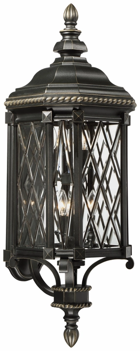 Bexley Manor Six Light Outdoor Wall Mount Coal W/Gold HighlightsOutdoor wall sconces with motion sensor