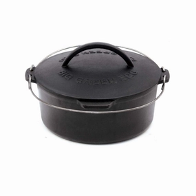 Big Green Egg Cast Iron Dutch Oven outdoor kitchen cooking station with sink