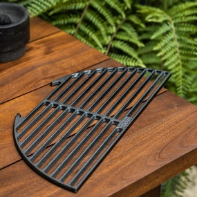 Big Green Egg Half Moon Cast Iron Grid outdoor kitchen cooking station with sink