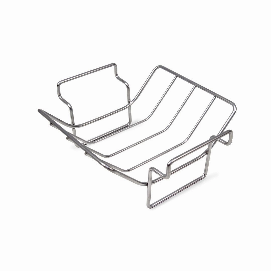 Big Green Egg Rib and Roast Rack outdoor kitchen cooking station with sink