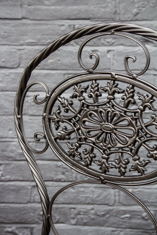 Black Metal Garden Table & Chairs Set