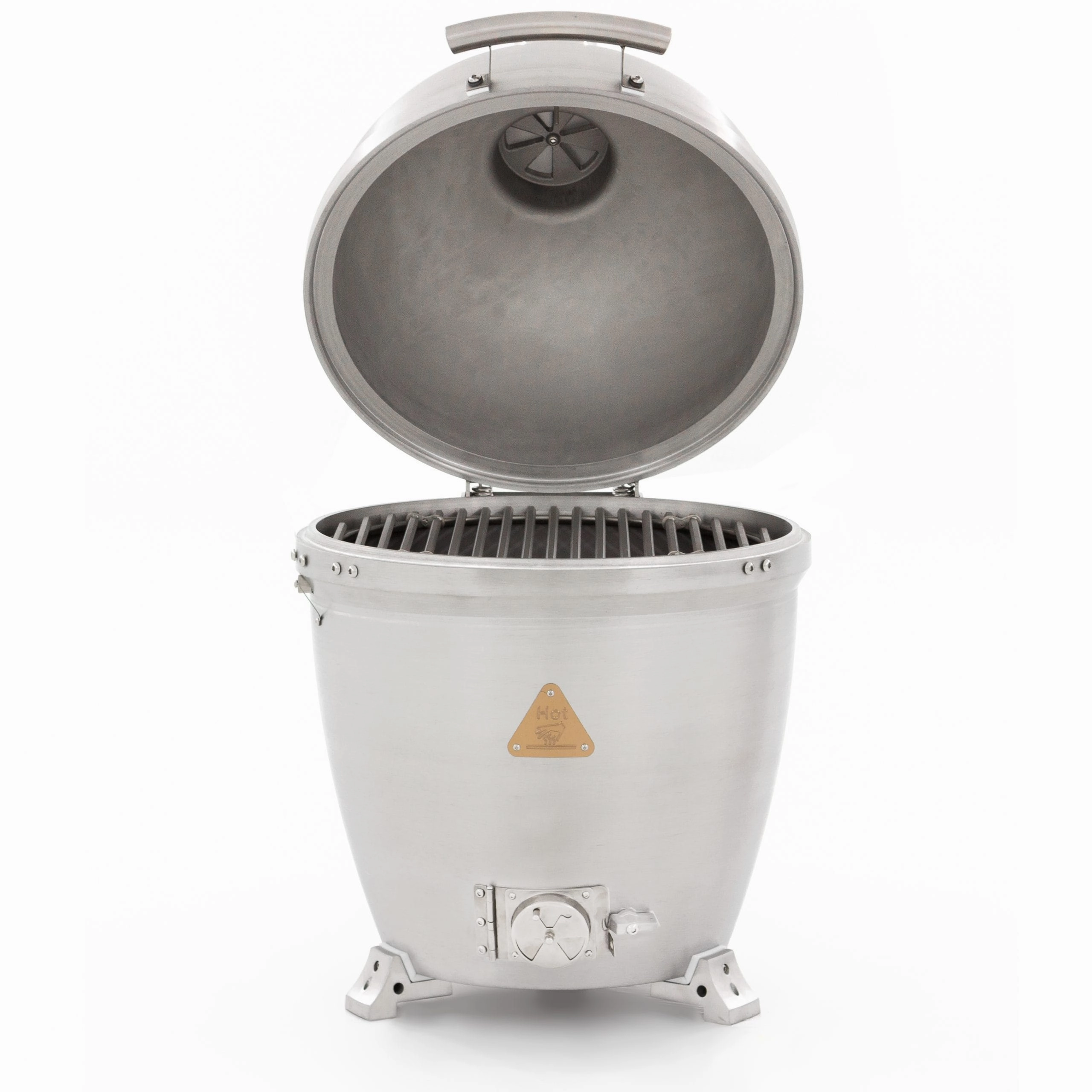 Blaze 20 Cast Aluminum Kamado BLZ-20-KAMADO stainless steel BBQ grill with side table