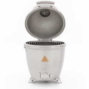 Blaze 20 Cast Aluminum Kamado BLZ-20-KAMADO stainless steel BBQ grill with side table