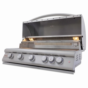 Blaze Premium LTE  40" 5-Burner Grill w/ Rear Infrared Burner stainless steel BBQ grill with side table