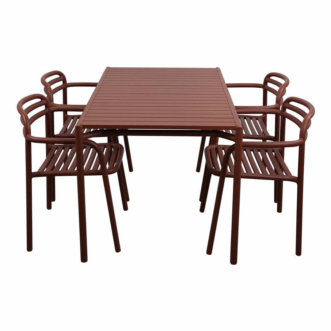 Bliss Rectangular Dining Table Set w/ Armchairs