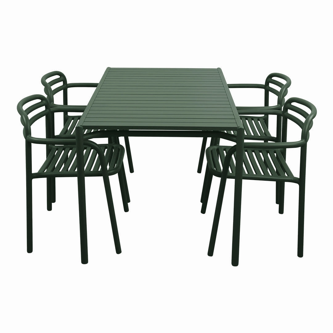 Bliss Rectangular Dining Table Set w/ Armchairs