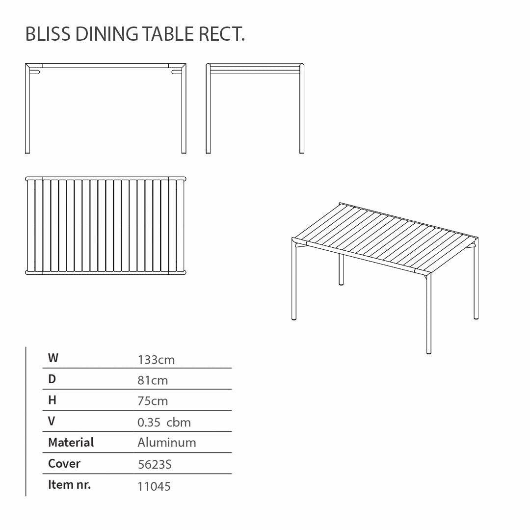 Bliss Rectangular Dining Table Set w/ Armchairs