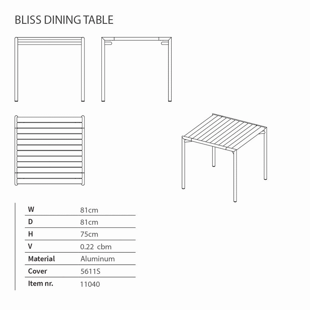 Bliss Square Dining Table Set w/ Side Chairs