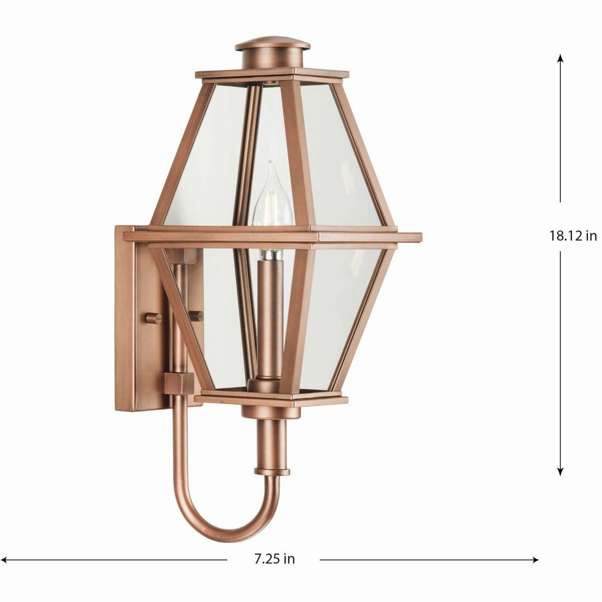 Bradshaw One Light Outdoor Wall Lantern Antique Copper (Painted)