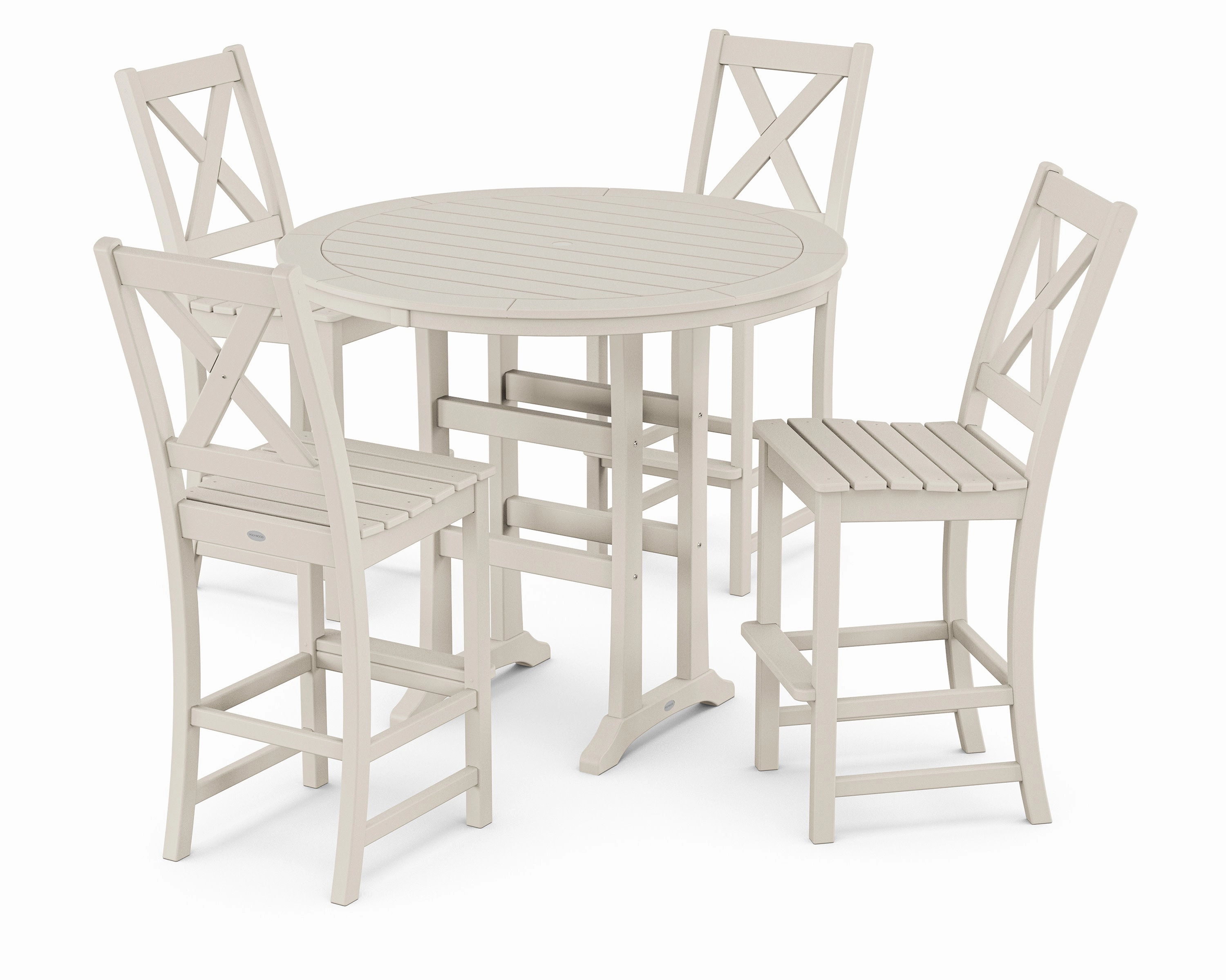 Braxton 5-Piece Nautical Trestle Arm Chair Bar Set
