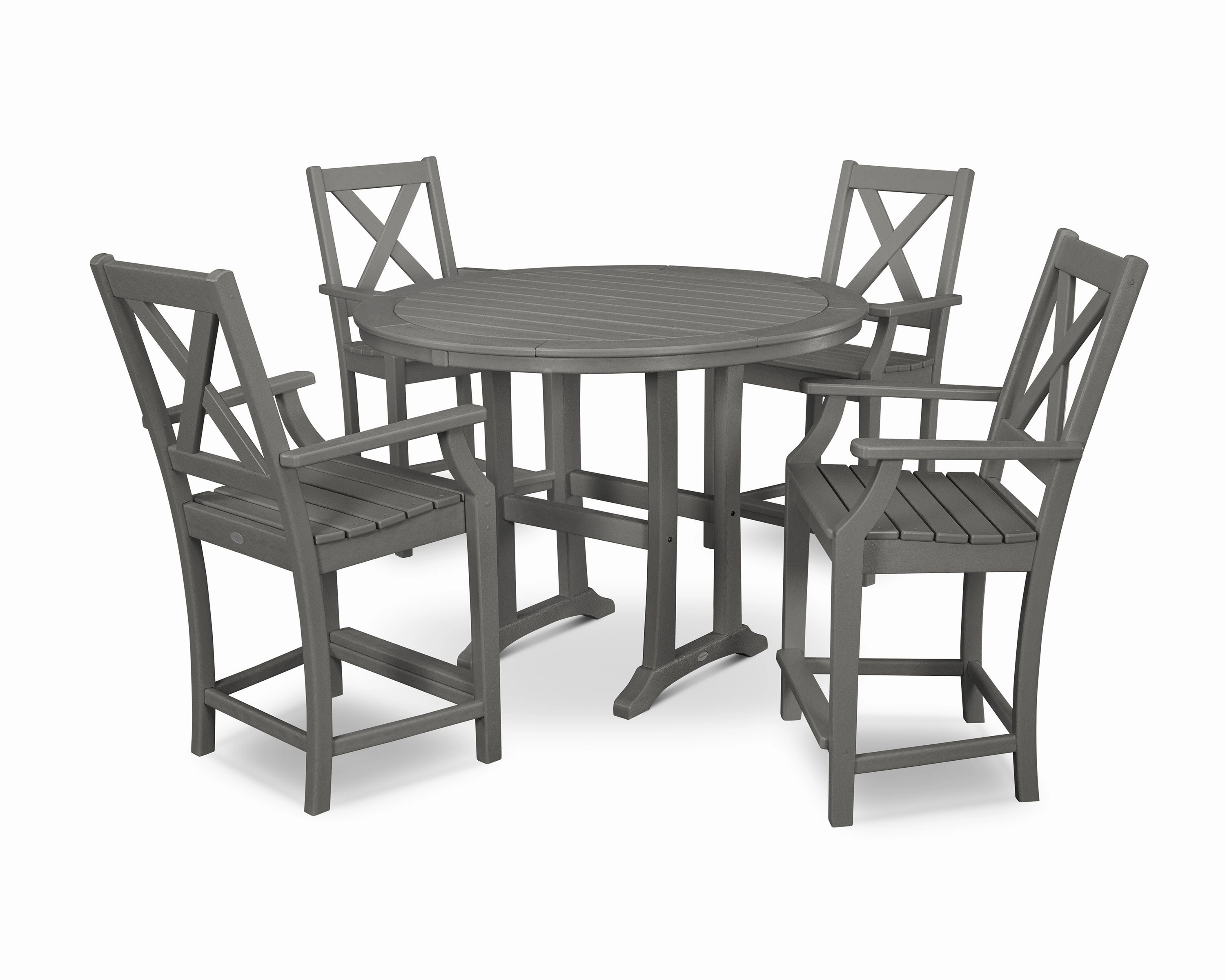 Braxton 5-Piece Nautical Trestle Arm Chair Counter Setoutdoor patio furniture set
