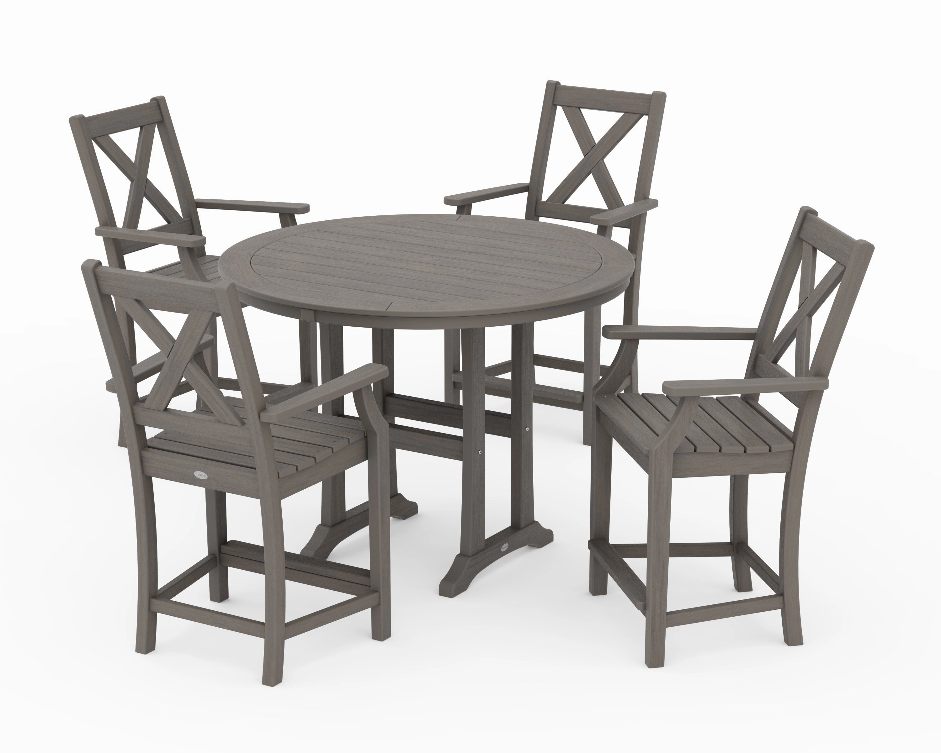 Braxton 5-Piece Nautical Trestle Arm Chair Counter Set