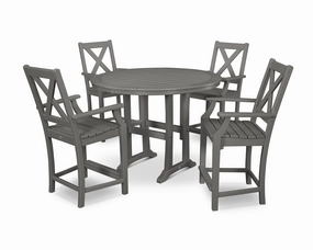 Braxton 5-Piece Nautical Trestle Arm Chair Counter Setoutdoor patio furniture set