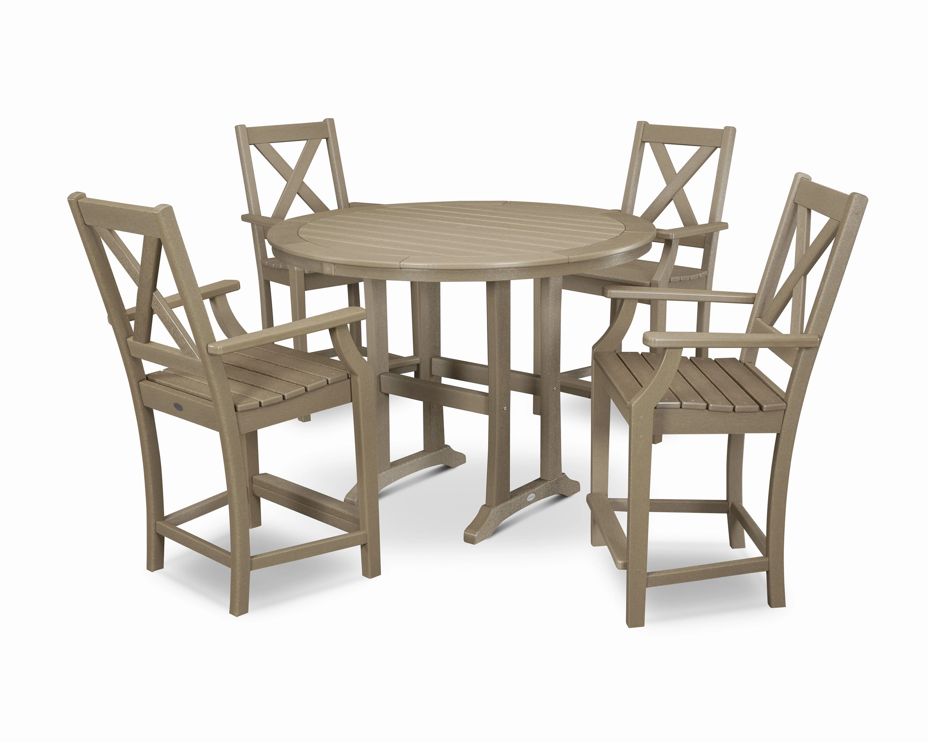 Braxton 5-Piece Nautical Trestle Arm Chair Counter Set