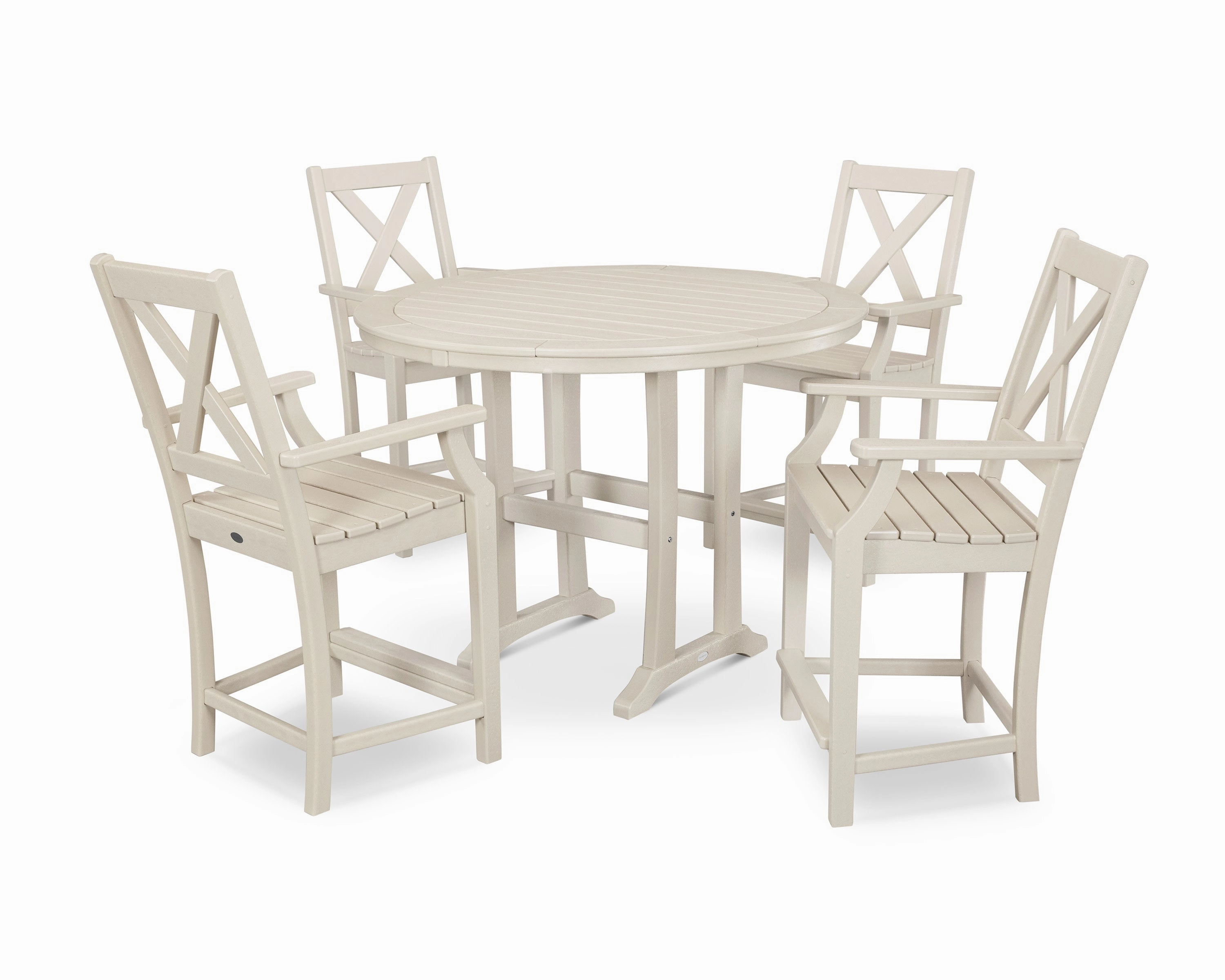 Braxton 5-Piece Nautical Trestle Arm Chair Counter Set