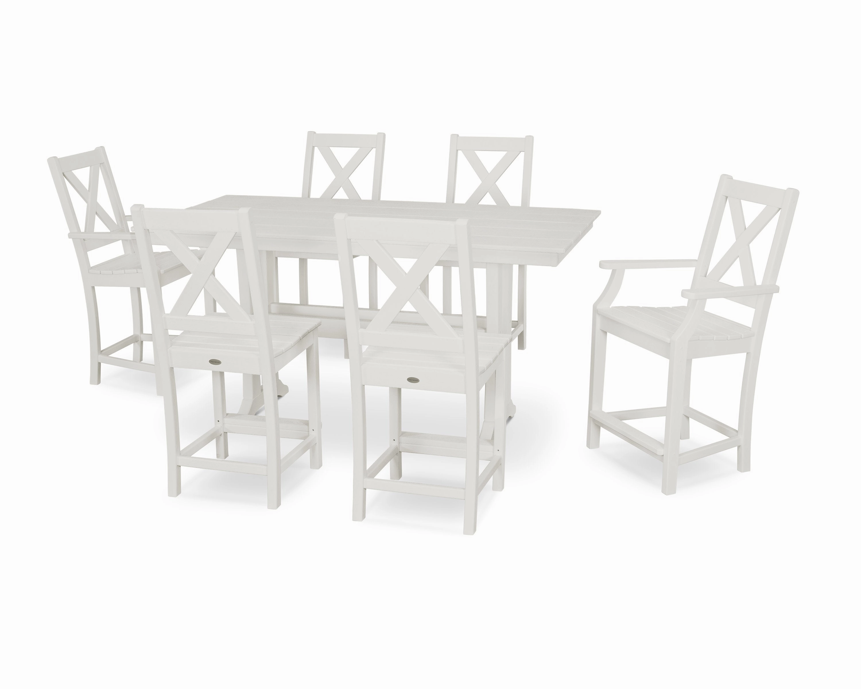 Braxton 7-Piece Farmhouse Trestle Counter Set