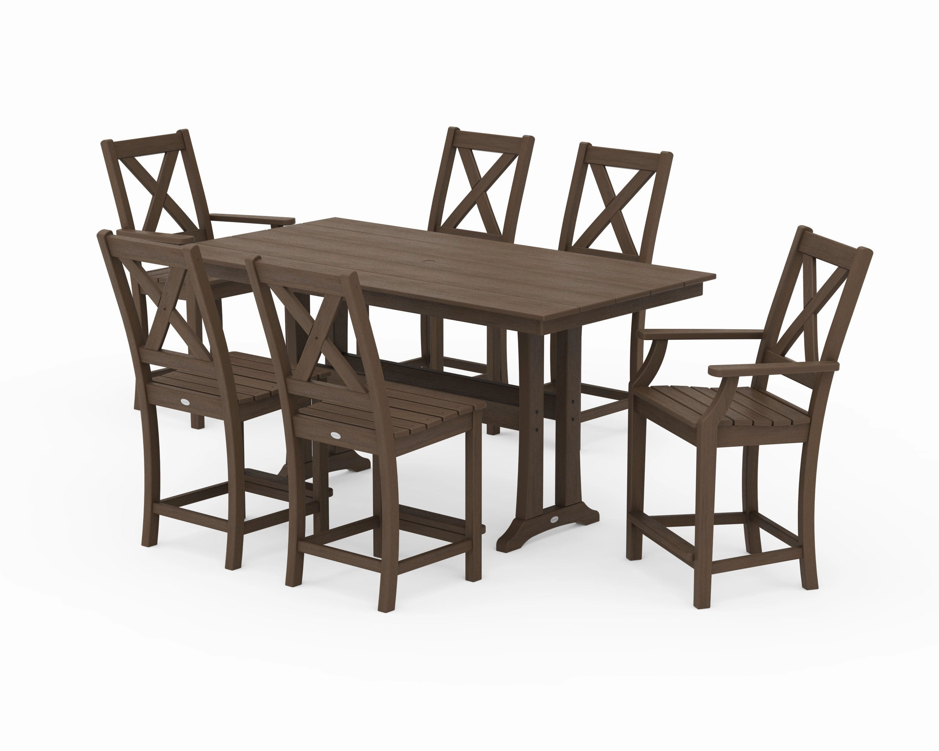 Braxton 7-Piece Farmhouse Trestle Counter Set