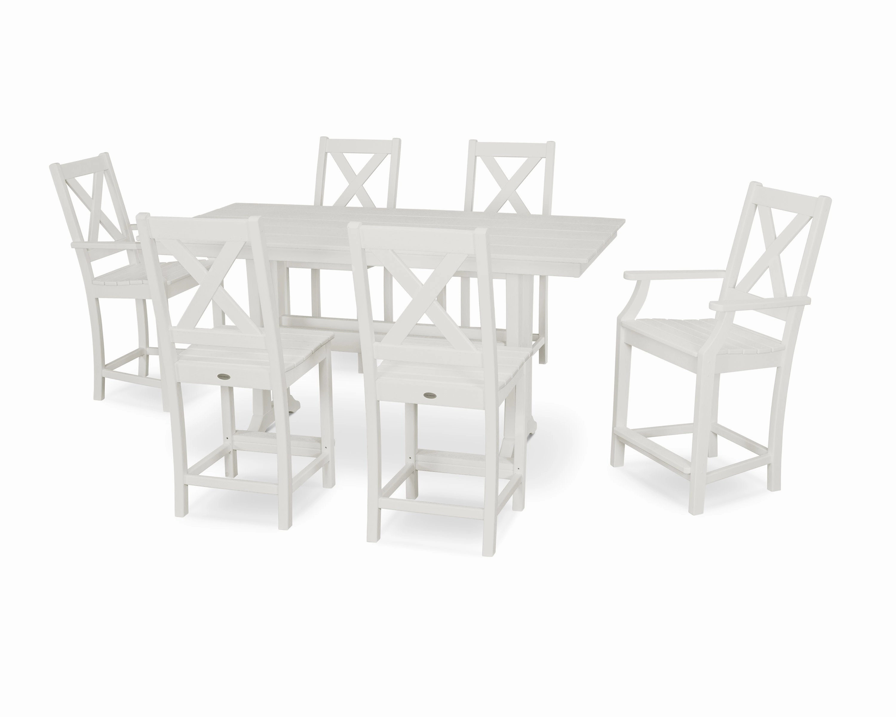 Braxton 7-Piece Farmhouse Trestle Counter Set