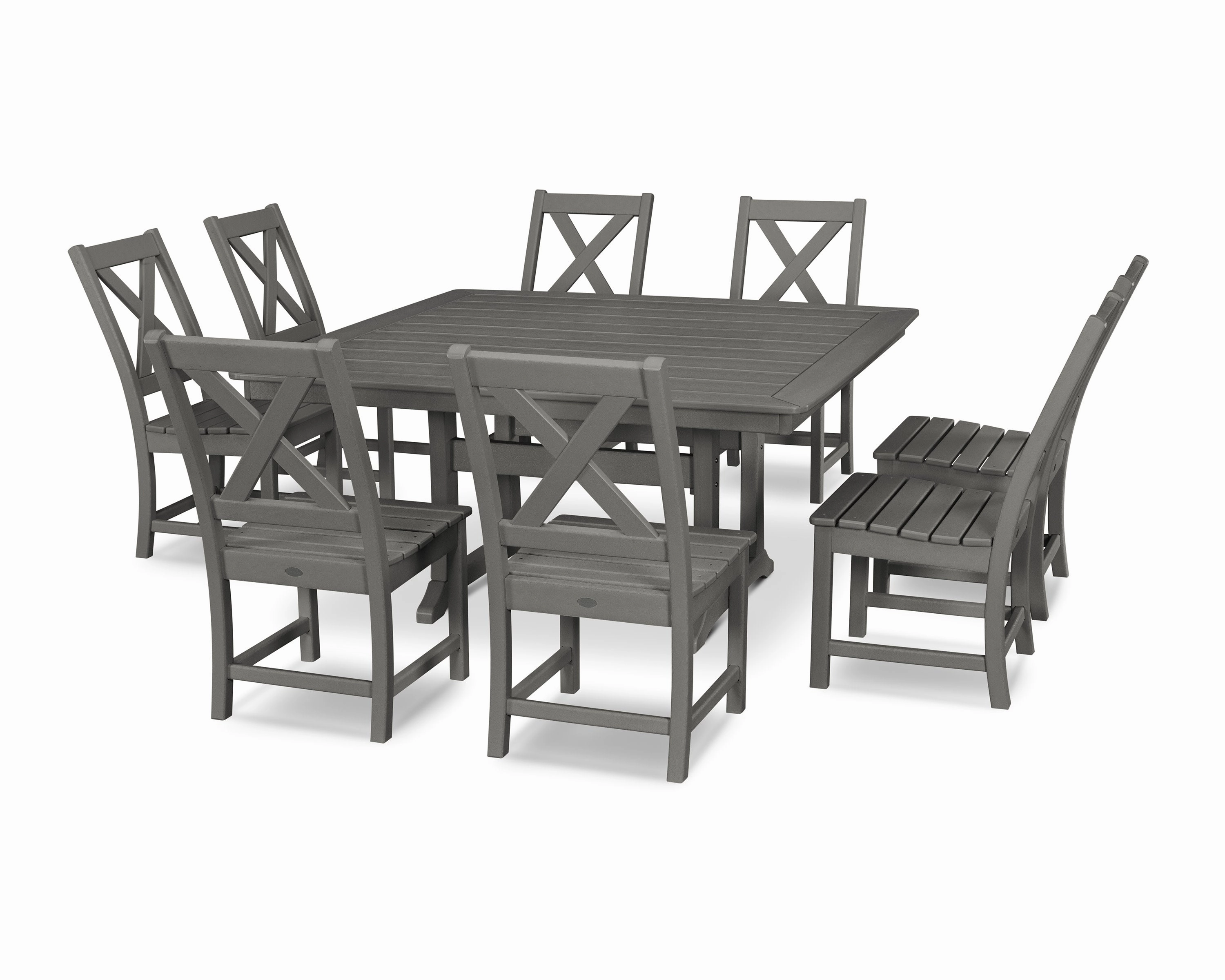 Braxton 9-Piece Nautical Trestle Dining Setoutdoor patio furniture set