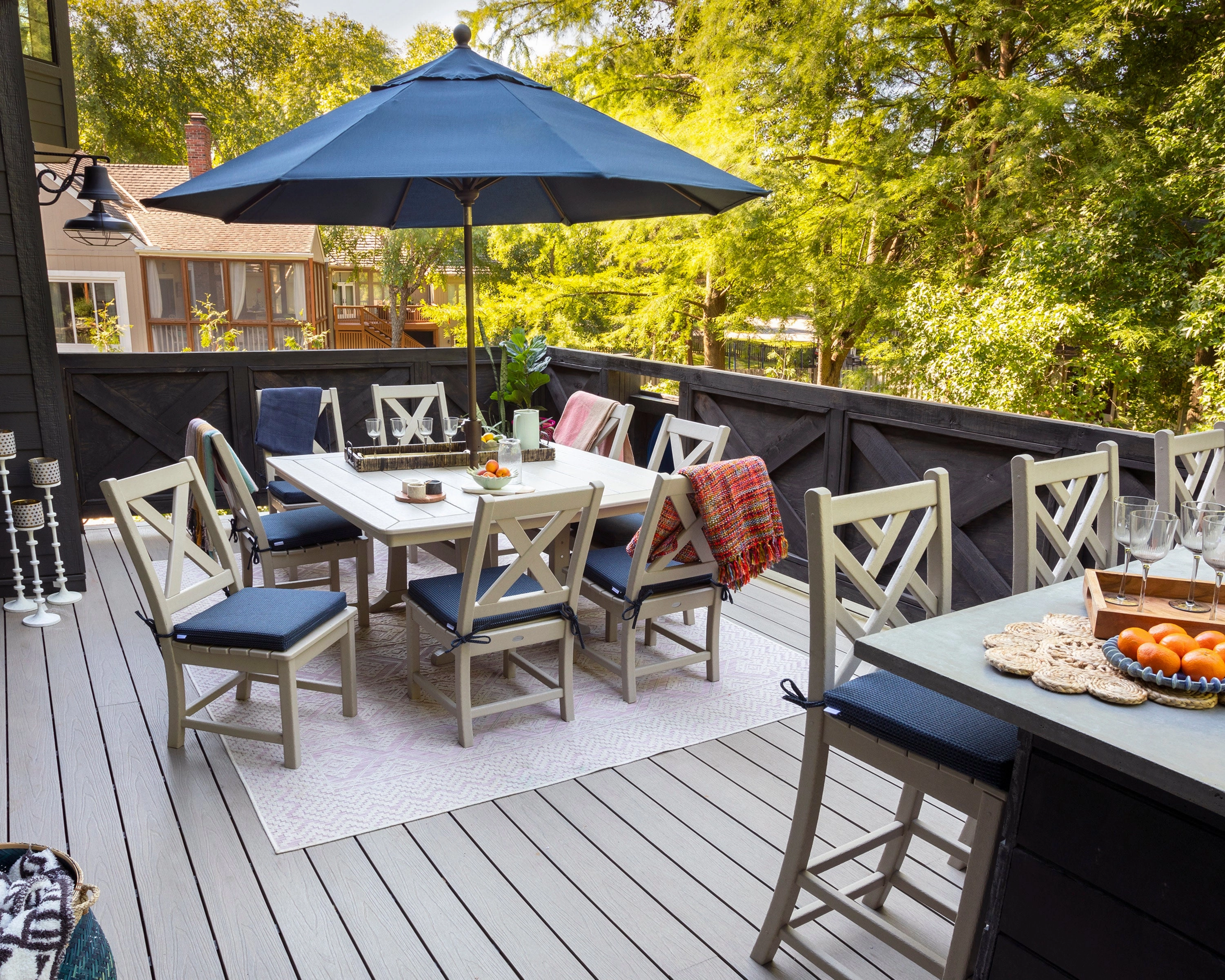 Braxton 9-Piece Nautical Trestle Dining Set