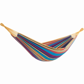 Brazilian Style Cotton Hammock - Tropical outdoor hammock with stand and canopy