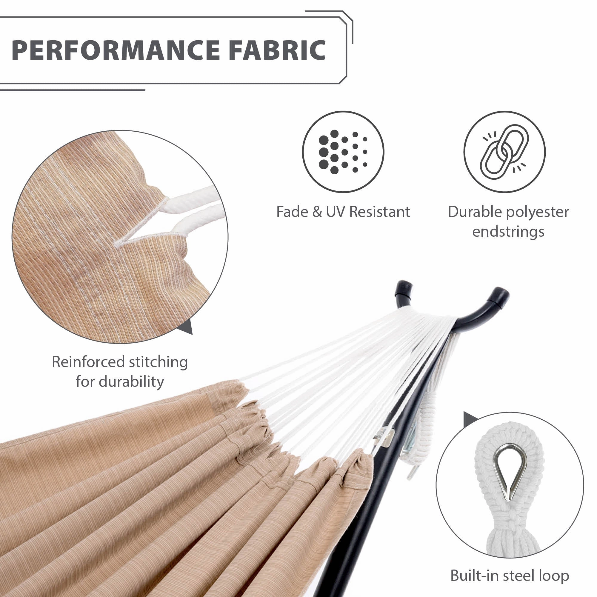 Brazilian Style Sunbrella Hammock - Sand