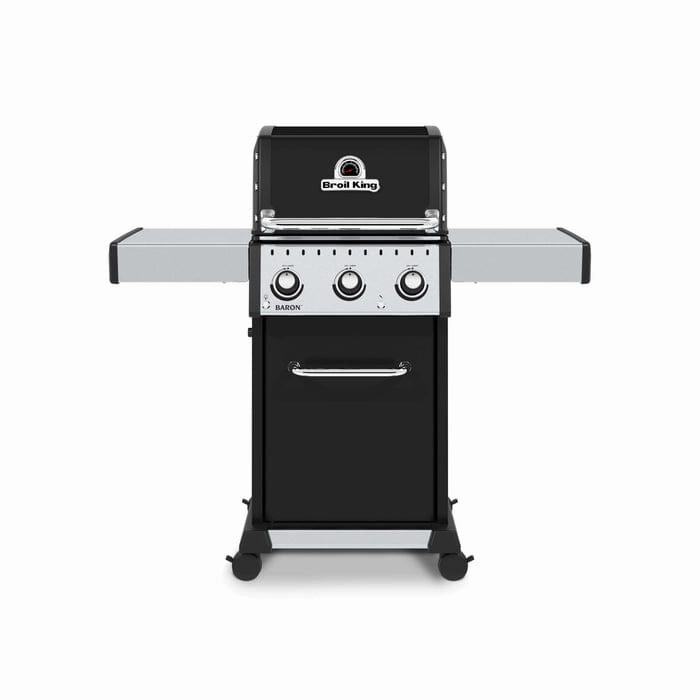 Broil King Baron 320 PRO 3-Burner Gas Grill stainless steel BBQ grill with side table