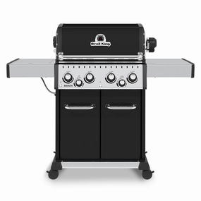 Broil King Baron 490 PRO 4-Burner Gas Grill stainless steel BBQ grill with side table