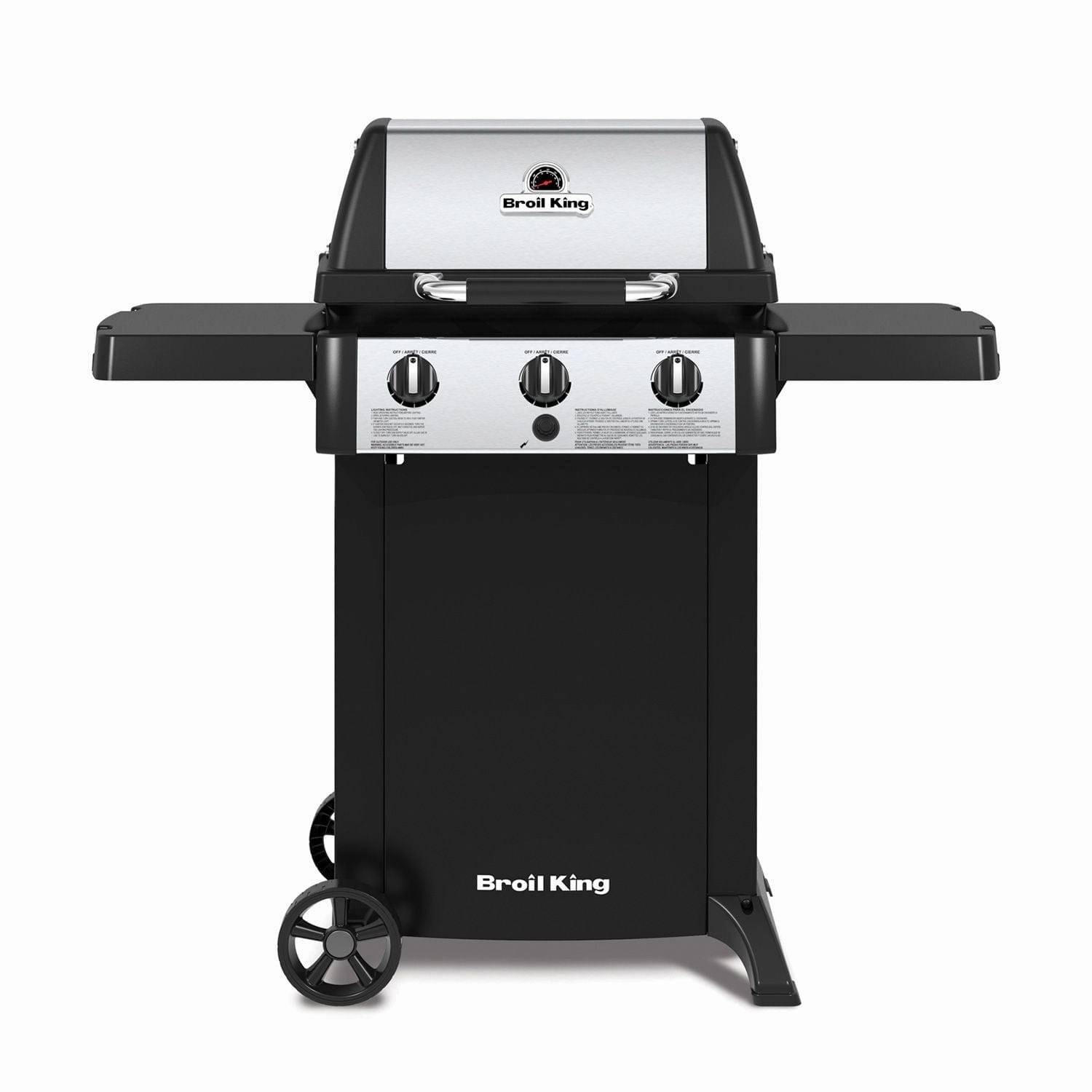 Broil King Gem 310 Gas Grill Liquid Propane - 814154 stainless steel BBQ grill with side table