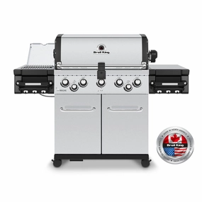 Broil King Regal S 590 Pro 5-Burner Gas Grill stainless steel BBQ grill with side table