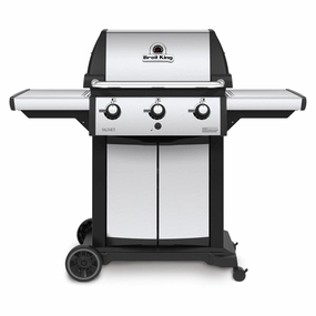Broil King Signet 320 3-Burner Gas Grill stainless steel BBQ grill with side table