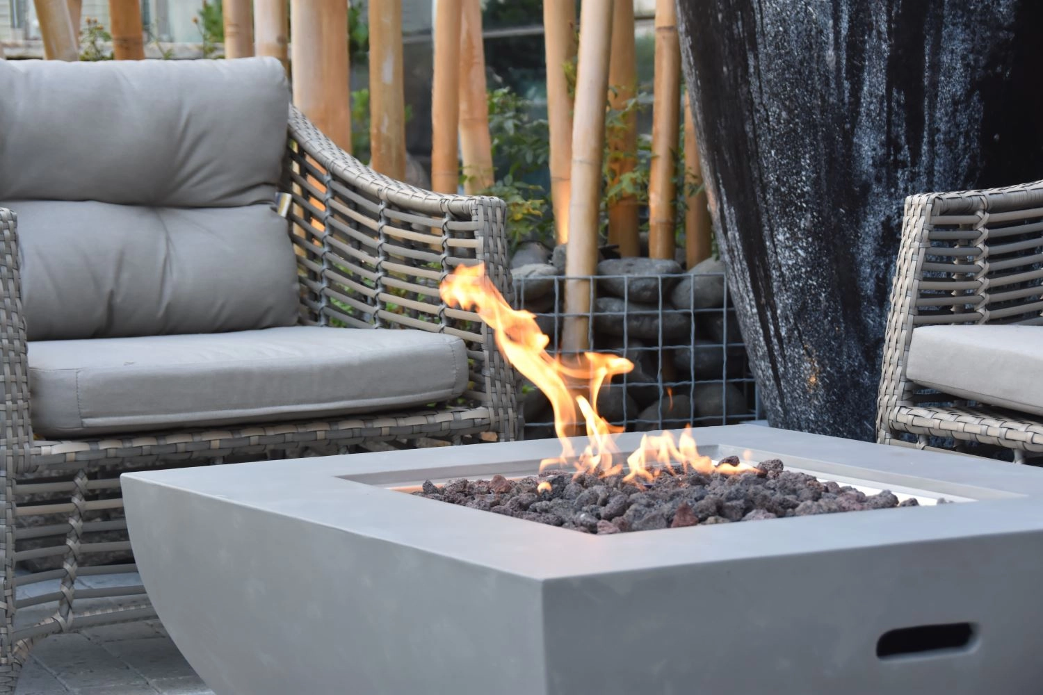 Bromo Concrete Lava Stone Fire Pit (Modeno)  Propane