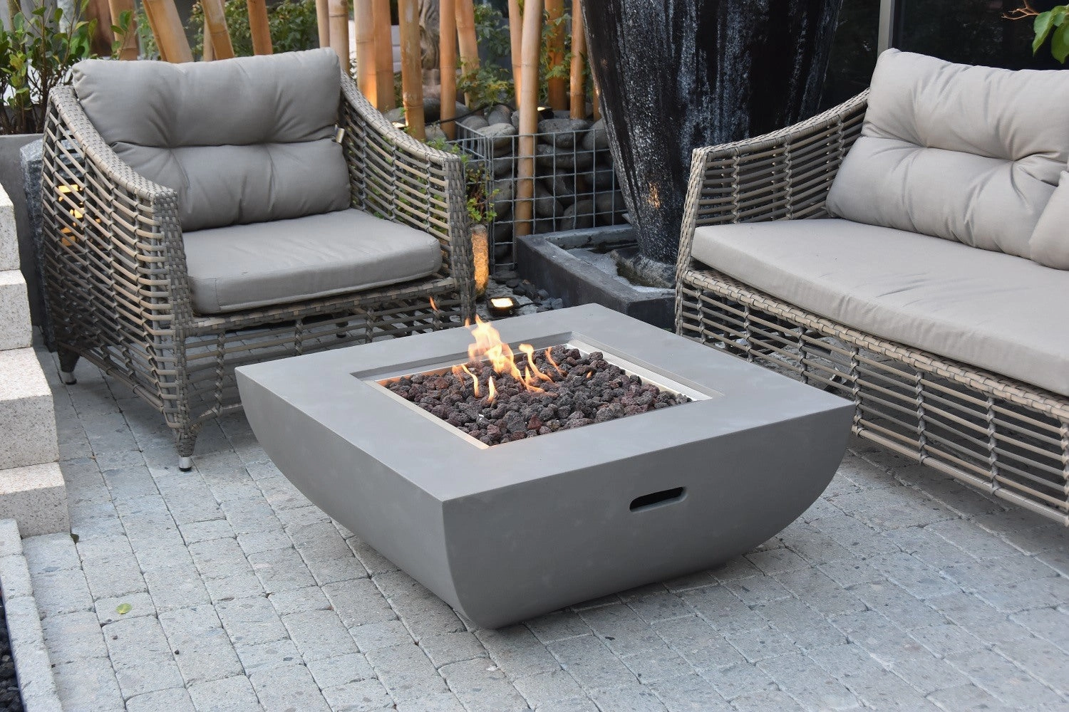 Bromo Concrete Lava Stone Fire Pit (Modeno)  Propane