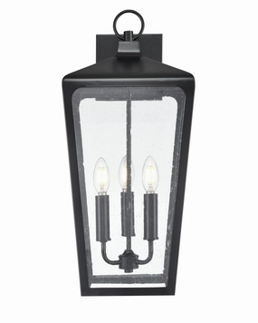 Brooks Three Light Outdoor Wall Sconce Powder Coated BlackOutdoor wall sconces with motion sensor