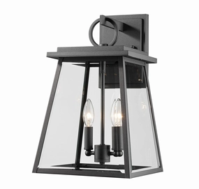 Broughton Two Light Outdoor Wall Sconce BlackOutdoor wall sconces with motion sensor