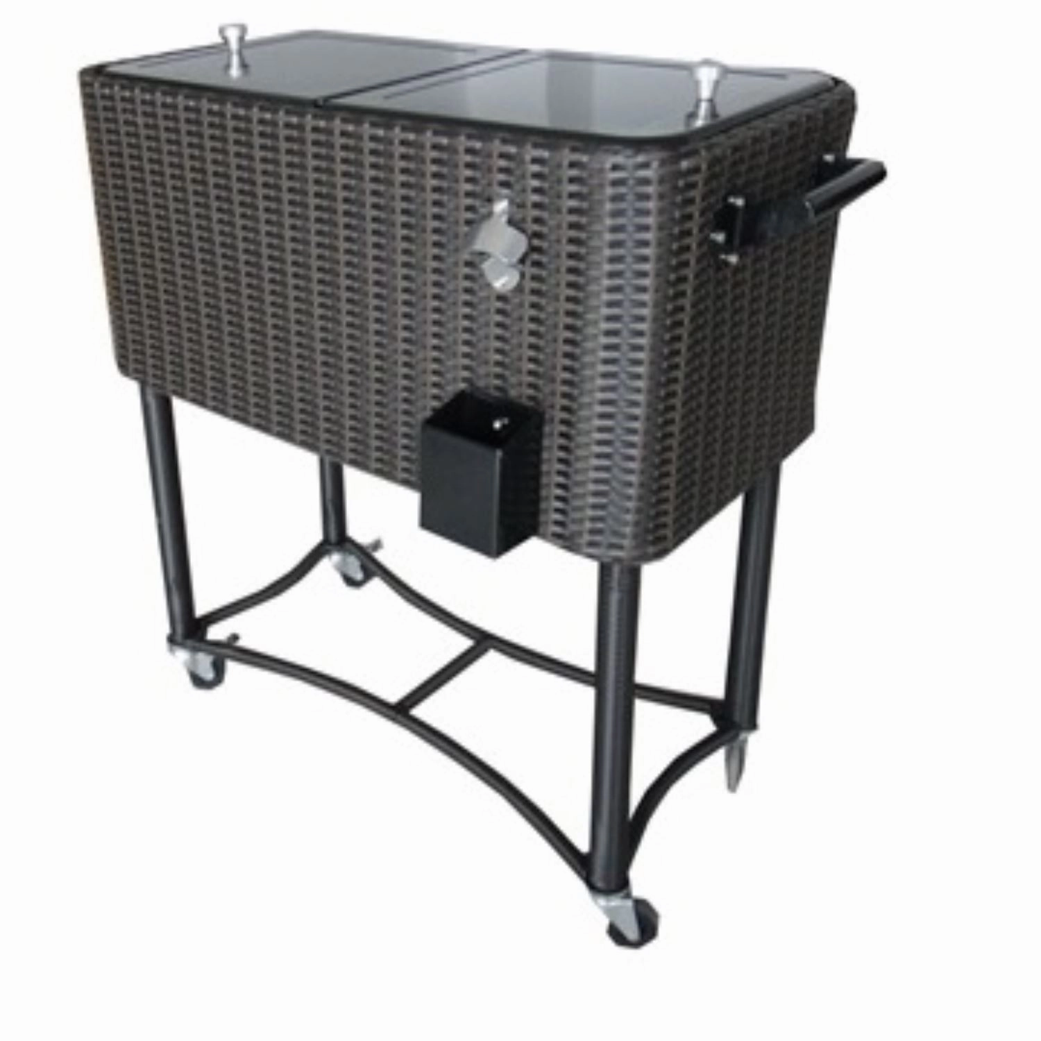 Bui Viem 80QT Rolling Wicker Patio Cooler