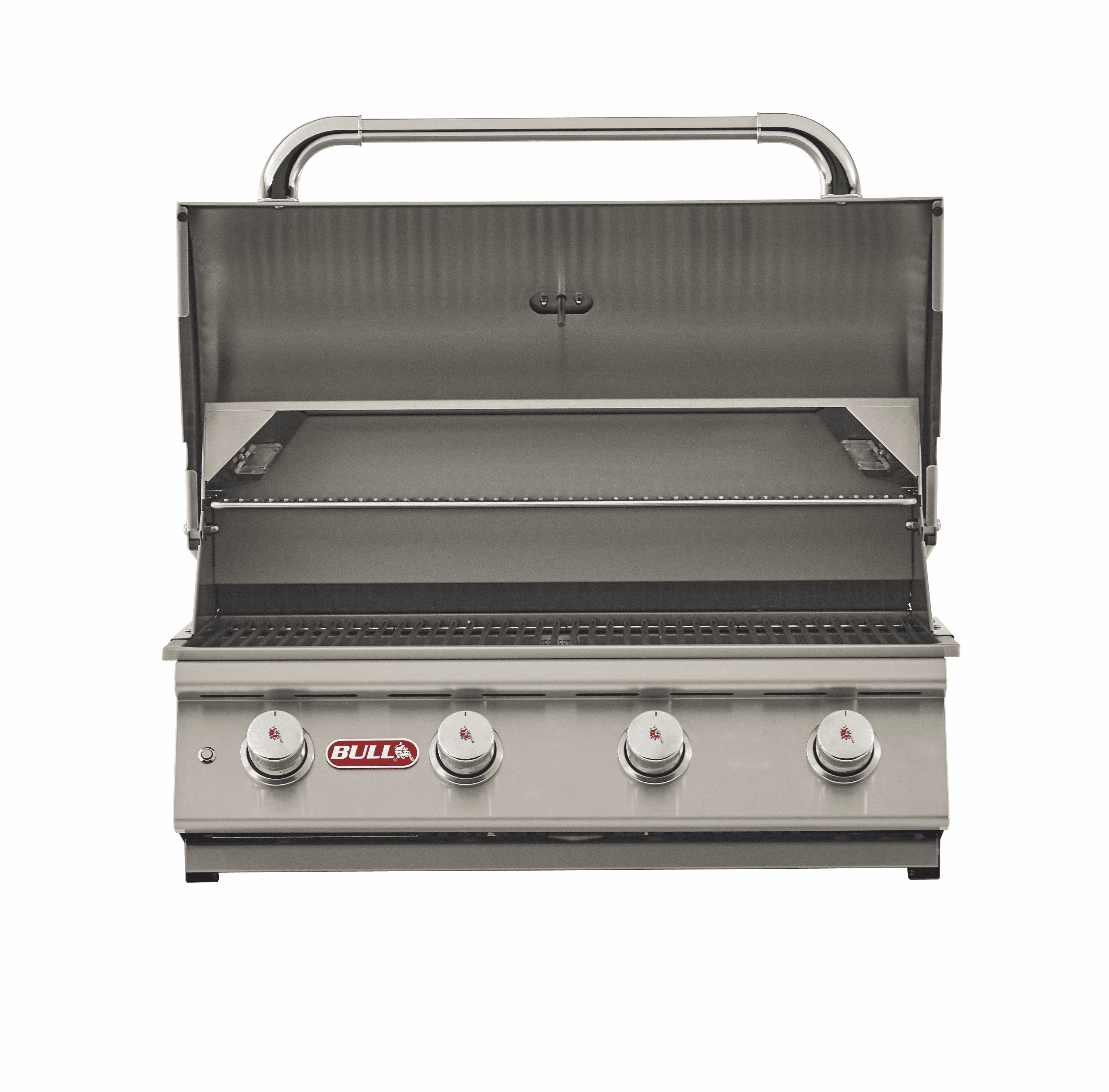 Bull Lonestar Select 30-Inch 4-Burner Built-In Gas Grill stainless steel BBQ grill with side table