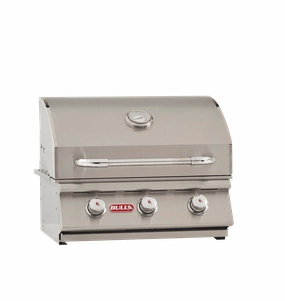 Bull Steer Premium 25-Inch 3-Burner Built-In Gas Grill stainless steel BBQ grill with side table