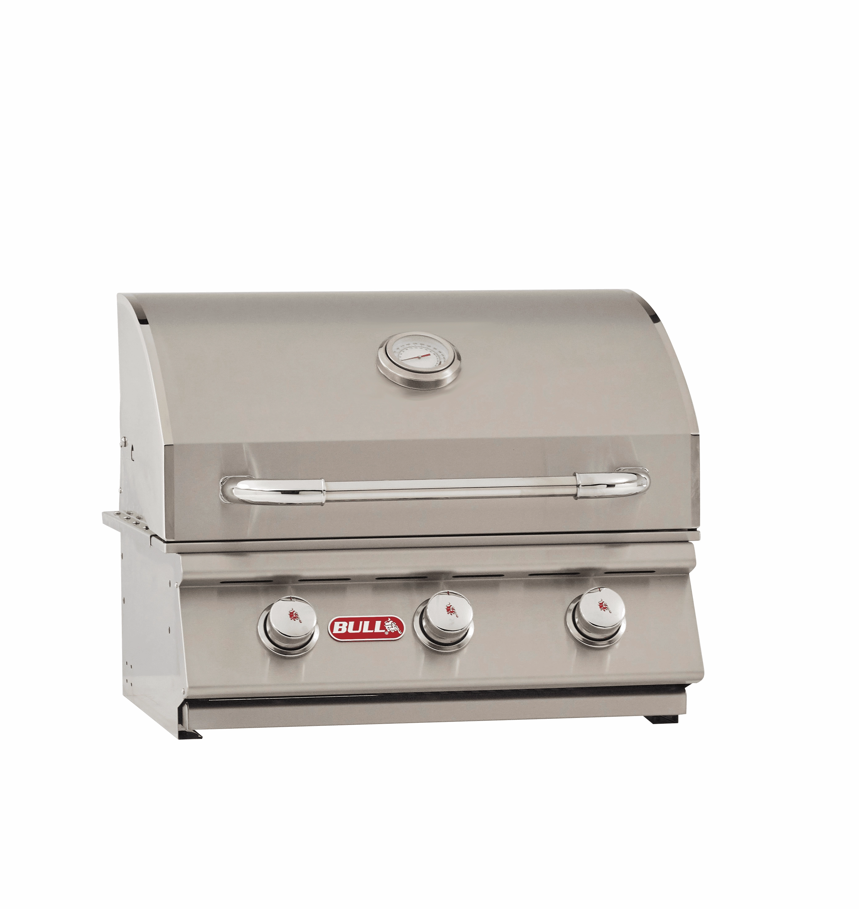 Bull Steer Premium 25-Inch 3-Burner Built-In Gas Grill stainless steel BBQ grill with side table