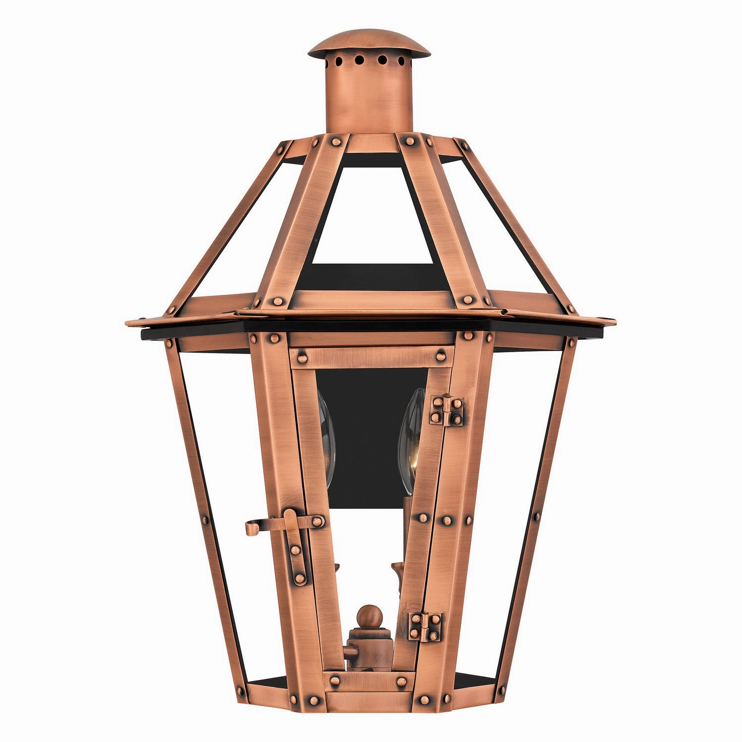Burdett Two Light Outdoor Wall Lantern Aged Copper