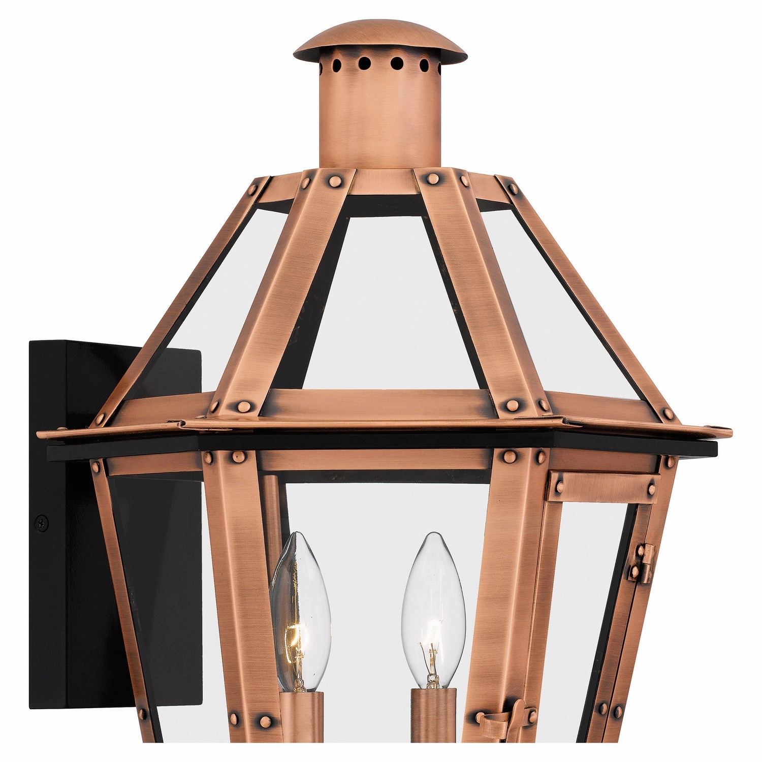 Burdett Two Light Outdoor Wall Lantern Aged Copper