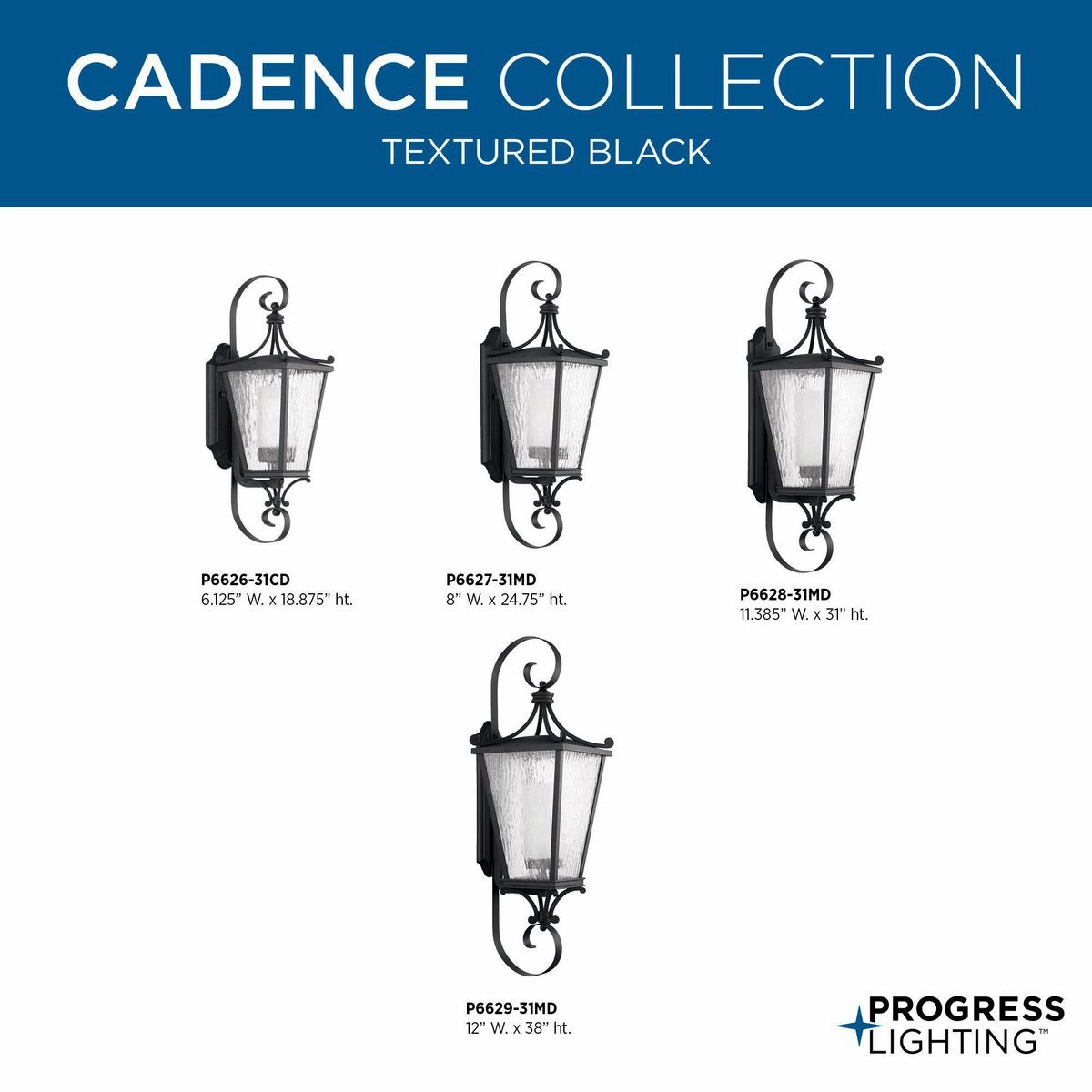 Cadence One Light Wall Lantern Black