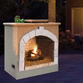 Cal Flame Outdoor Fireplace FRP906-1stone-look outdoor patio fireplace