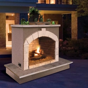 Cal Flame Outdoor Fireplace FRP906-3stone-look outdoor patio fireplace