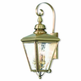 Cambridge Three Light Outdoor Wall Lantern Antique BrassOutdoor wall sconces with motion sensor