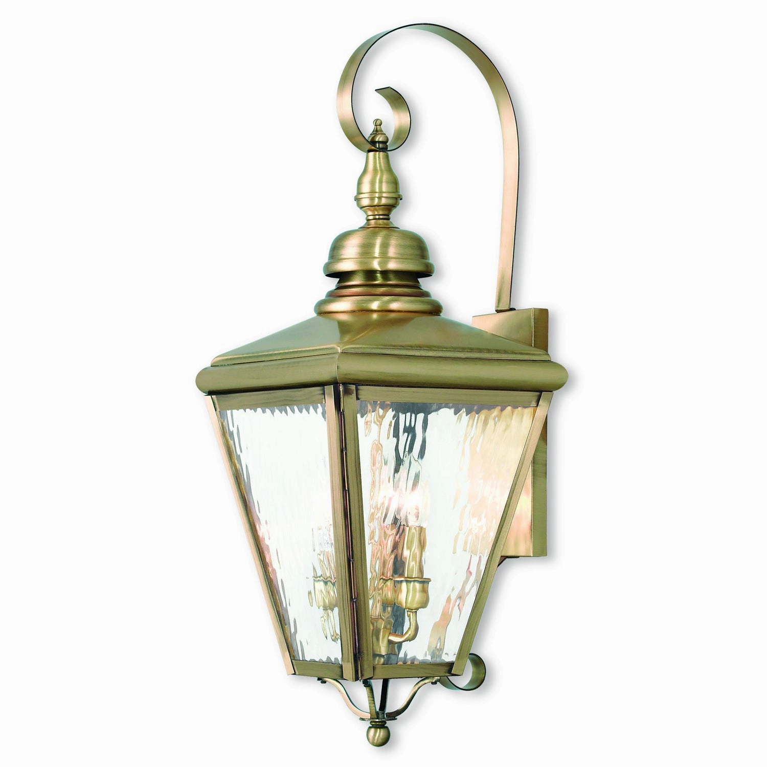 Cambridge Three Light Outdoor Wall Lantern Antique BrassOutdoor wall sconces with motion sensor