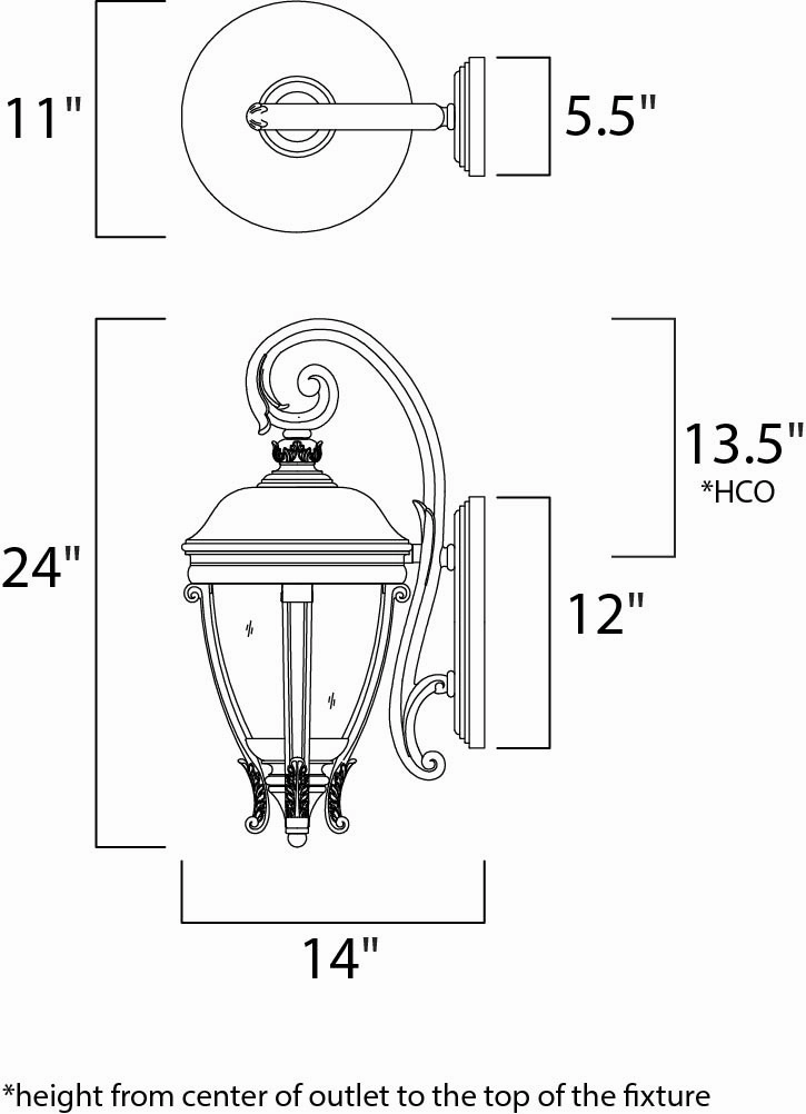 Camden VX Three Light Outdoor Wall Lantern Golden Bronze