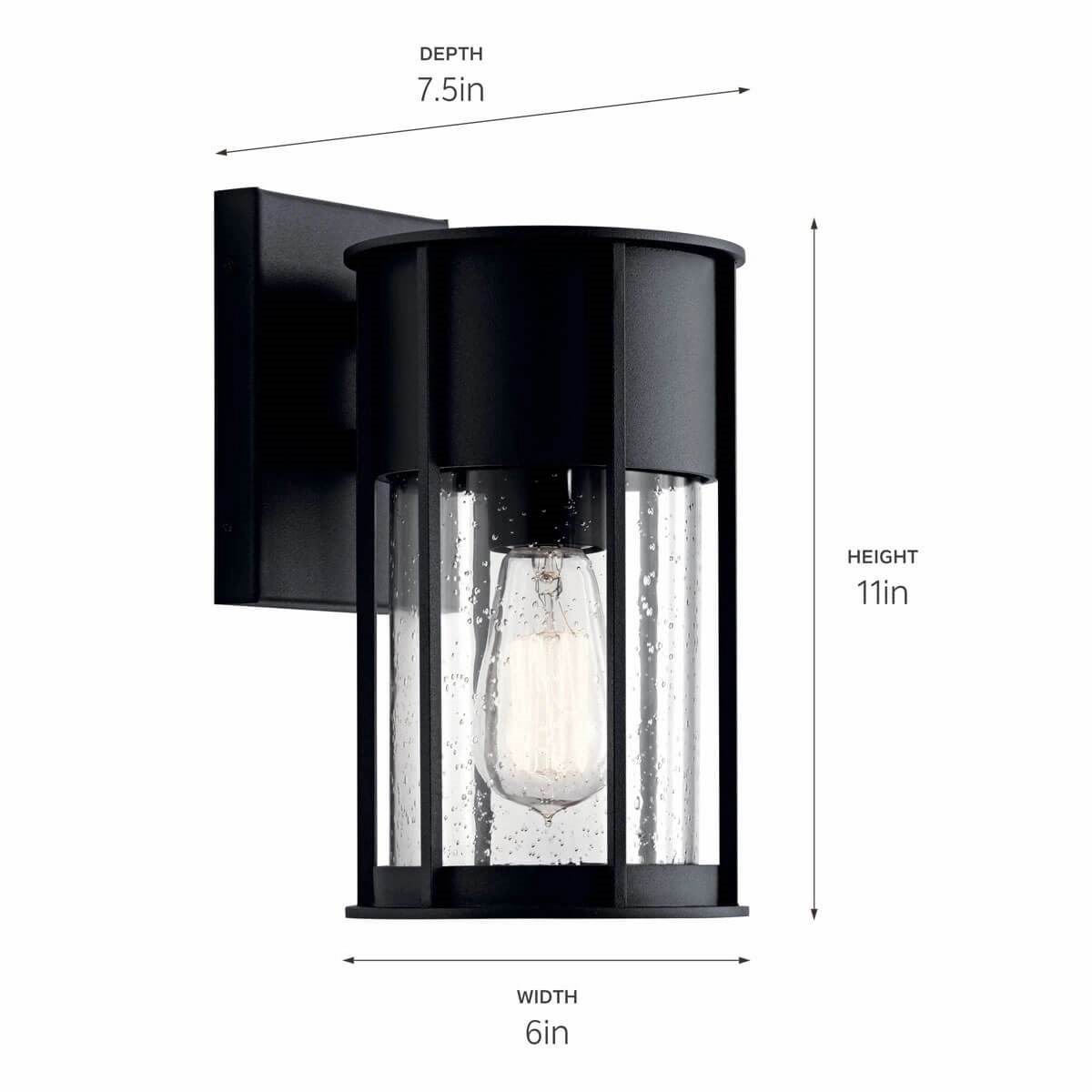 Camillo One Light Outdoor Wall Mount Textured Black