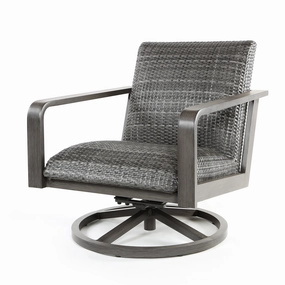 Canton Padded Club Swivel Rockerwaterproof wicker balcony furniture